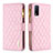 Leather Case Stands Flip Cover Holder B12F for Vivo Y20 Rose Gold