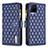 Leather Case Stands Flip Cover Holder B12F for Vivo Y21a Blue