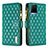 Leather Case Stands Flip Cover Holder B12F for Vivo Y21a Green