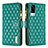 Leather Case Stands Flip Cover Holder B12F for Vivo Y31 (2021) Green