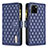 Leather Case Stands Flip Cover Holder B12F for Vivo Y32t Blue