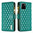 Leather Case Stands Flip Cover Holder B12F for Vivo Y32t Green