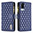 Leather Case Stands Flip Cover Holder B12F for Vivo Y53s NFC Blue