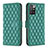 Leather Case Stands Flip Cover Holder B12F for Xiaomi Redmi 10 (2022) Green