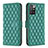 Leather Case Stands Flip Cover Holder B12F for Xiaomi Redmi 10 4G Green