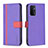 Leather Case Stands Flip Cover Holder B13F for Oppo A54 5G Purple