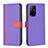 Leather Case Stands Flip Cover Holder B13F for Oppo A94 5G Purple