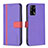 Leather Case Stands Flip Cover Holder B13F for Oppo F19s Purple