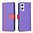 Leather Case Stands Flip Cover Holder B13F for Oppo F21s Pro 5G Purple