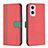 Leather Case Stands Flip Cover Holder B13F for Oppo F21s Pro 5G Red