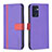 Leather Case Stands Flip Cover Holder B13F for Oppo Find X5 Lite 5G Purple