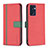 Leather Case Stands Flip Cover Holder B13F for Oppo Find X5 Lite 5G Red