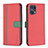 Leather Case Stands Flip Cover Holder B13F for Oppo Find X5 Pro 5G Red