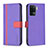 Leather Case Stands Flip Cover Holder B13F for Oppo Reno5 F Purple