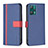 Leather Case Stands Flip Cover Holder B13F for Realme 9 5G Blue