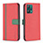 Leather Case Stands Flip Cover Holder B13F for Realme 9 Pro 5G Red