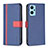 Leather Case Stands Flip Cover Holder B13F for Realme 9i 4G Blue