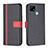 Leather Case Stands Flip Cover Holder B13F for Realme C21 Black