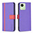 Leather Case Stands Flip Cover Holder B13F for Realme C30s Purple