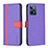 Leather Case Stands Flip Cover Holder B13F for Realme C31 Purple