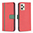 Leather Case Stands Flip Cover Holder B13F for Realme Narzo 50A Prime Red