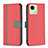 Leather Case Stands Flip Cover Holder B13F for Realme Narzo 50i Prime Red