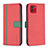 Leather Case Stands Flip Cover Holder B13F for Samsung Galaxy A03 Red