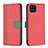 Leather Case Stands Flip Cover Holder B13F for Samsung Galaxy A12 Red