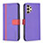 Leather Case Stands Flip Cover Holder B13F for Samsung Galaxy A13 4G Purple