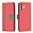 Leather Case Stands Flip Cover Holder B13F for Samsung Galaxy A13 4G Red