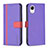 Leather Case Stands Flip Cover Holder B13F for Samsung Galaxy A23s Purple