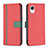 Leather Case Stands Flip Cover Holder B13F for Samsung Galaxy A23s Red