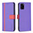 Leather Case Stands Flip Cover Holder B13F for Samsung Galaxy A31 Purple