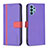 Leather Case Stands Flip Cover Holder B13F for Samsung Galaxy A32 4G Purple