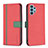 Leather Case Stands Flip Cover Holder B13F for Samsung Galaxy A32 4G Red