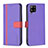 Leather Case Stands Flip Cover Holder B13F for Samsung Galaxy A42 5G Purple