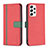 Leather Case Stands Flip Cover Holder B13F for Samsung Galaxy A53 5G Red