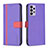 Leather Case Stands Flip Cover Holder B13F for Samsung Galaxy A72 4G Purple