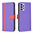 Leather Case Stands Flip Cover Holder B13F for Samsung Galaxy A72 5G Purple