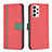 Leather Case Stands Flip Cover Holder B13F for Samsung Galaxy A73 5G Red