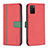 Leather Case Stands Flip Cover Holder B13F for Samsung Galaxy F02S SM-E025F Red