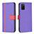 Leather Case Stands Flip Cover Holder B13F for Samsung Galaxy M02s Purple