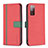 Leather Case Stands Flip Cover Holder B13F for Samsung Galaxy S20 Lite 5G Red