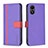 Leather Case Stands Flip Cover Holder B13F for Vivo Y02S Purple