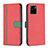 Leather Case Stands Flip Cover Holder B13F for Vivo Y10 Red