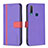 Leather Case Stands Flip Cover Holder B13F for Vivo Y11 Purple