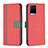 Leather Case Stands Flip Cover Holder B13F for Vivo Y21e