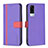 Leather Case Stands Flip Cover Holder B13F for Vivo Y31 (2021) Purple