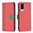 Leather Case Stands Flip Cover Holder B13F for Vivo Y31 (2021) Red