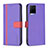 Leather Case Stands Flip Cover Holder B13F for Vivo Y33s Purple